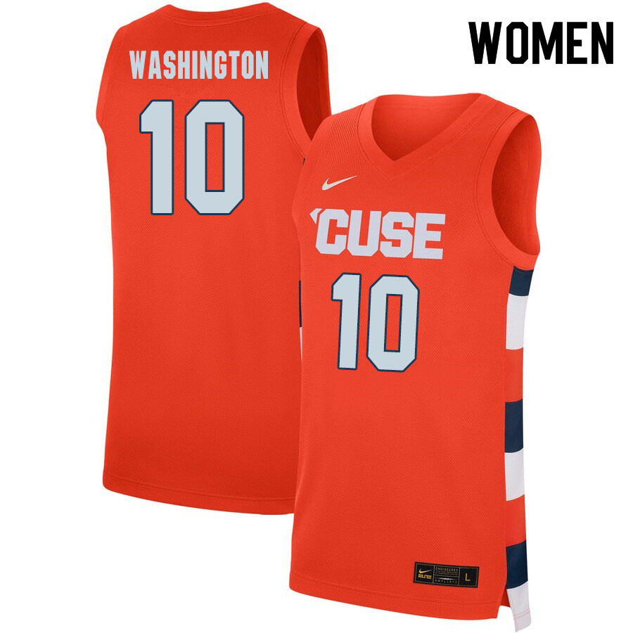 2020 Women #10 Howard Washington Syracuse Orange College Basketball Jerseys Sale-Orange